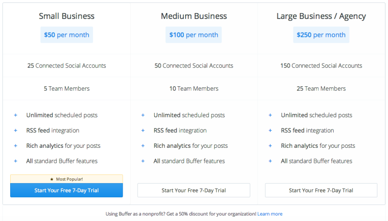 buffer pricing page